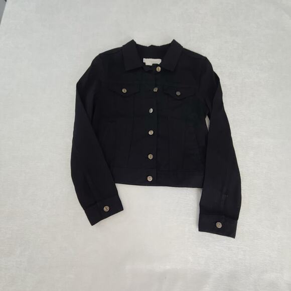 Hobbs Miriam jacket ladies denim jacket black Size 6 Polished Goth Witchy Office - Picture 7 of 12